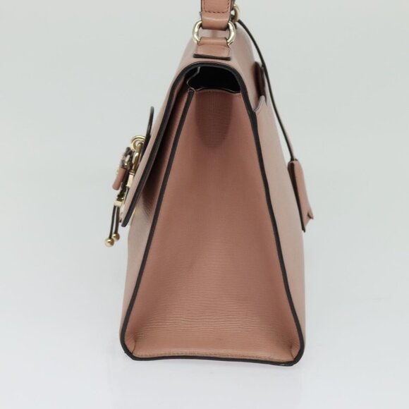 Salvatore Ferragamo Vala Hand Bag Leather 2way Pink Gold Auth - Picture 5 of 15